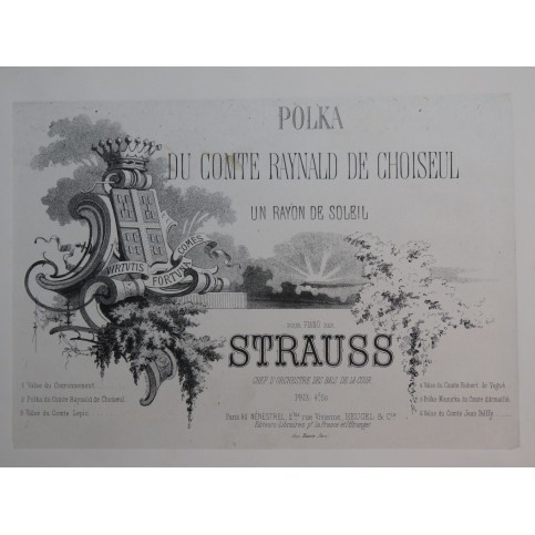 STRAUSS Polka du Comte Raynald de Choiseul Piano XIXe siècle
