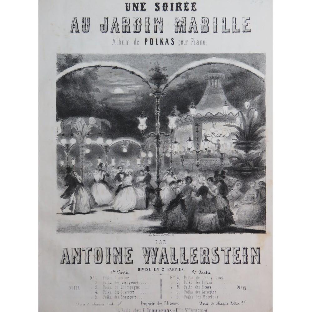WALLERSTEIN Antoine Polka de Jenny Lind op 18 Piano ca1847