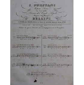 BELLINI Vincenzo I Puritani No 1 Chant Piano ca1840