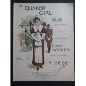 BOSC Auguste The Quaker Girl Valse Piano 1910