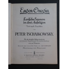 TSCHAIKOWSKY P. I. Eugen Onegin Opéra Chant Piano 1924