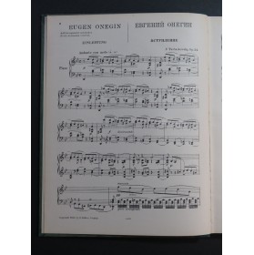 TSCHAIKOWSKY P. I. Eugen Onegin Opéra Chant Piano 1924