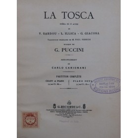 PUCCINI Giacomo La Tosca Opéra Piano Chant