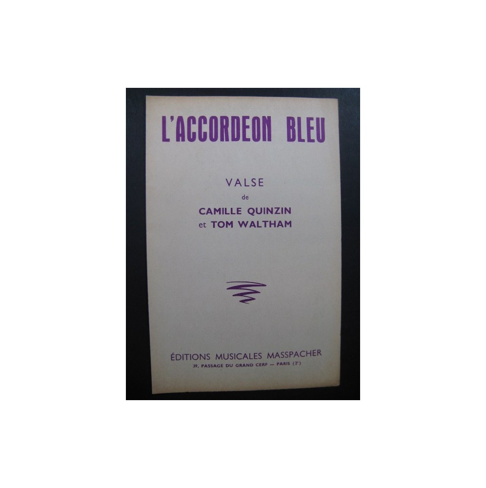 L'Accordéon Bleu Valse Quinzin Waltham Accordéon 1961