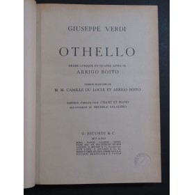 VERDI Giuseppe Othello Opéra Chant Piano