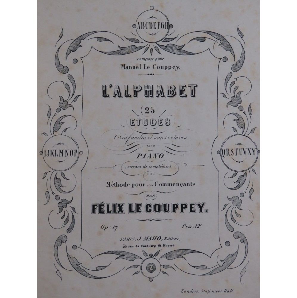 LE COUPPEY Félix Etudes Piano XIXe
