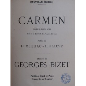 BIZET Georges Carmen Opéra Piano Chant