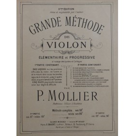 MOLLIER P. Grande Méthode de Violon 1ère partie Violon