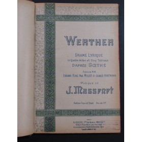 MASSENET Jules Werther Opéra Chant Piano 1918