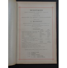 MASSENET Jules Werther Opéra Chant Piano 1918