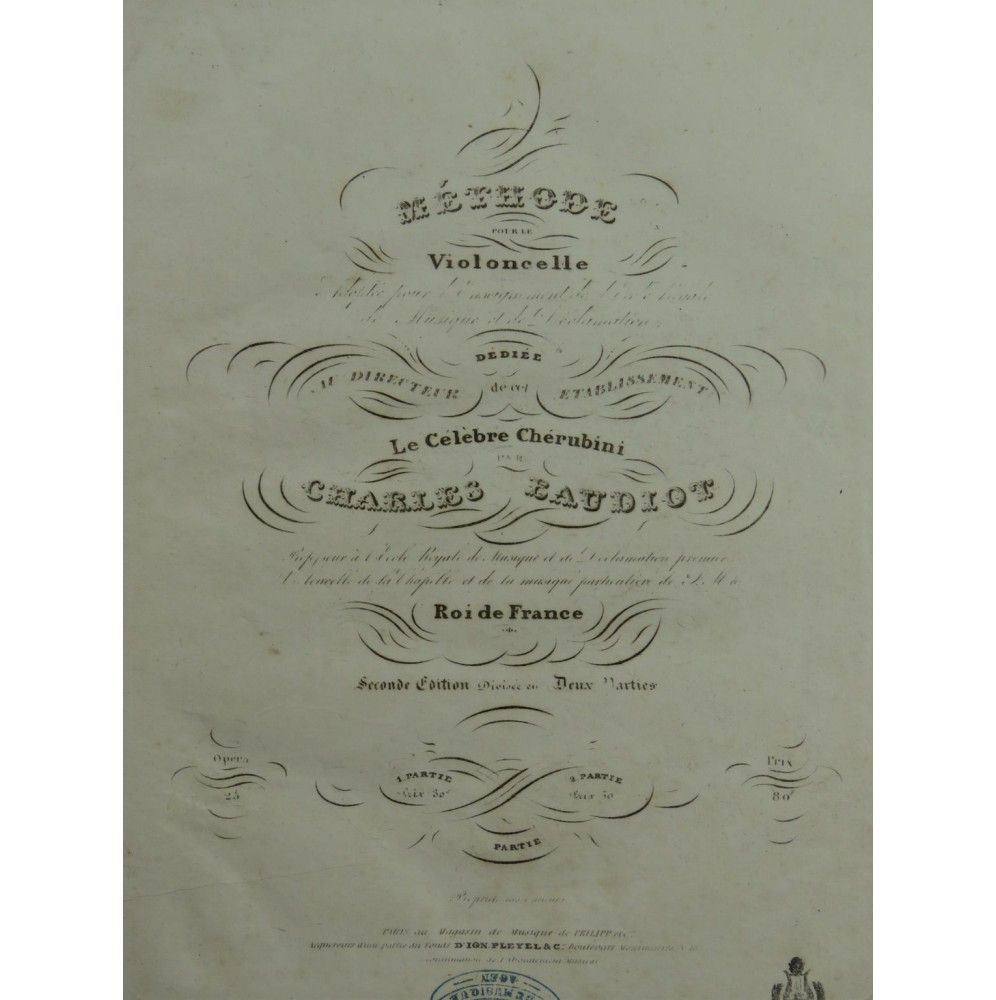 BAUDIOT Charles Méthode de Violoncelle ca1835