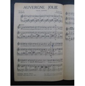 Auvergne Jolie Valse J. Vaissade Chant Piano ou Accordéon