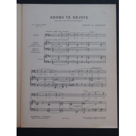 DE SERRES Louis Adoro te Devote Chant Orgue 1931