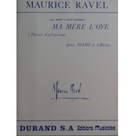 RAVEL Maurice Ma Mère l'Oye 5 pièces Piano 4 mains
