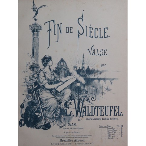 WALDTEUFEL Émile Fin de Siècle Piano 1892