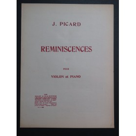 PICARD Jacques Réminiscences Piano Violon 1951