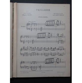 LEONCAVALLO Ruggero Paillase Opéra Chant Piano 1902