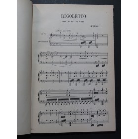 VERDI Giuseppe Rigoletto Opéra Piano seul ca1884