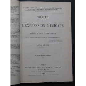 LUSSY Mathis Traité de l'Expression Musicale Accents Nuances 1882