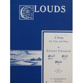 CHARLES Ernest Clouds Chant Piano 1932