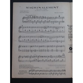 YVAIN Maurice Machinalement Piano 1922