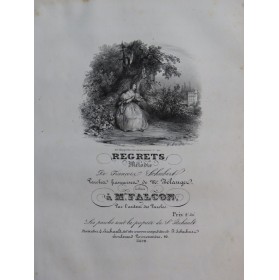 SCHUBERT Franz Regrets Chant Piano ca1830