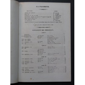DONIZETTI Gaetano La Favorite Opéra Chant Piano ca1860