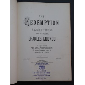 GOUNOD Charles The Redemption Oratorio Chant Piano ca1882