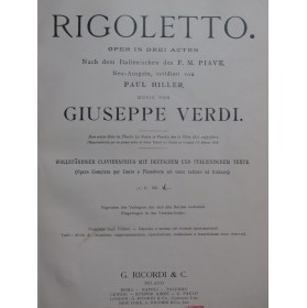 VERDI Giuseppe Rigoletto Opéra Allemand Italien Chant Piano