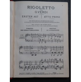 VERDI Giuseppe Rigoletto Opéra Allemand Italien Chant Piano