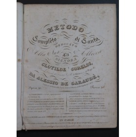 DE GARAUDÉ Alexis Méthode de Chant Metodo di Canto ca1830