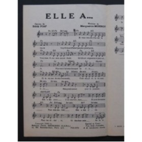 Elle a... Yves Montand Edith Piaf Marguerite Monot Chant 1945