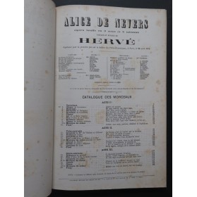 HERVÉ Alice de Nevers Opéra Dédicace Chant Piano 1875