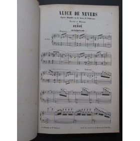 HERVÉ Alice de Nevers Opéra Dédicace Chant Piano 1875