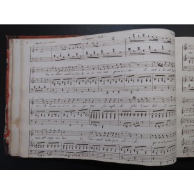 Recueil Partitions manuscrites 100 pièces Chant Piano ca1840