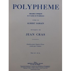 CRAS Jean Polyphème Opéra Chant Piano 1922