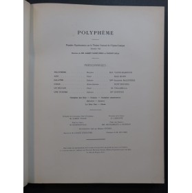 CRAS Jean Polyphème Opéra Chant Piano 1922