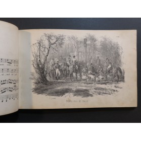 TELLIER N. Grand Album du Chasseur Texte Musique Dessins Trompe 1851