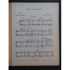 FÉVRIER Henry Les Saisons Dédicace Chant Piano 1918