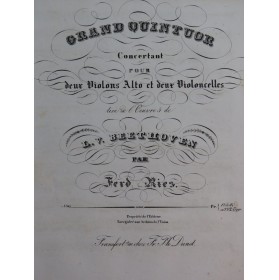 BEETHOVEN Grand Quintuor op 5 Violon ca1835