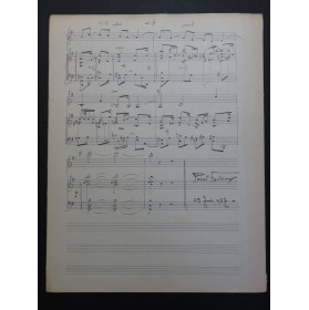 FORTHUNY Pascal Méditation à l'Aube Manuscrit Piano Violon 1937