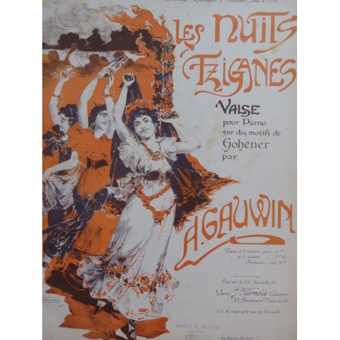 GAUWIN Adolphe Les Nuits Tziganes Piano 1901