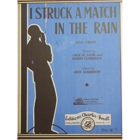 CLARKSON Jeff I Struck A Match In The Rain Piano 1935