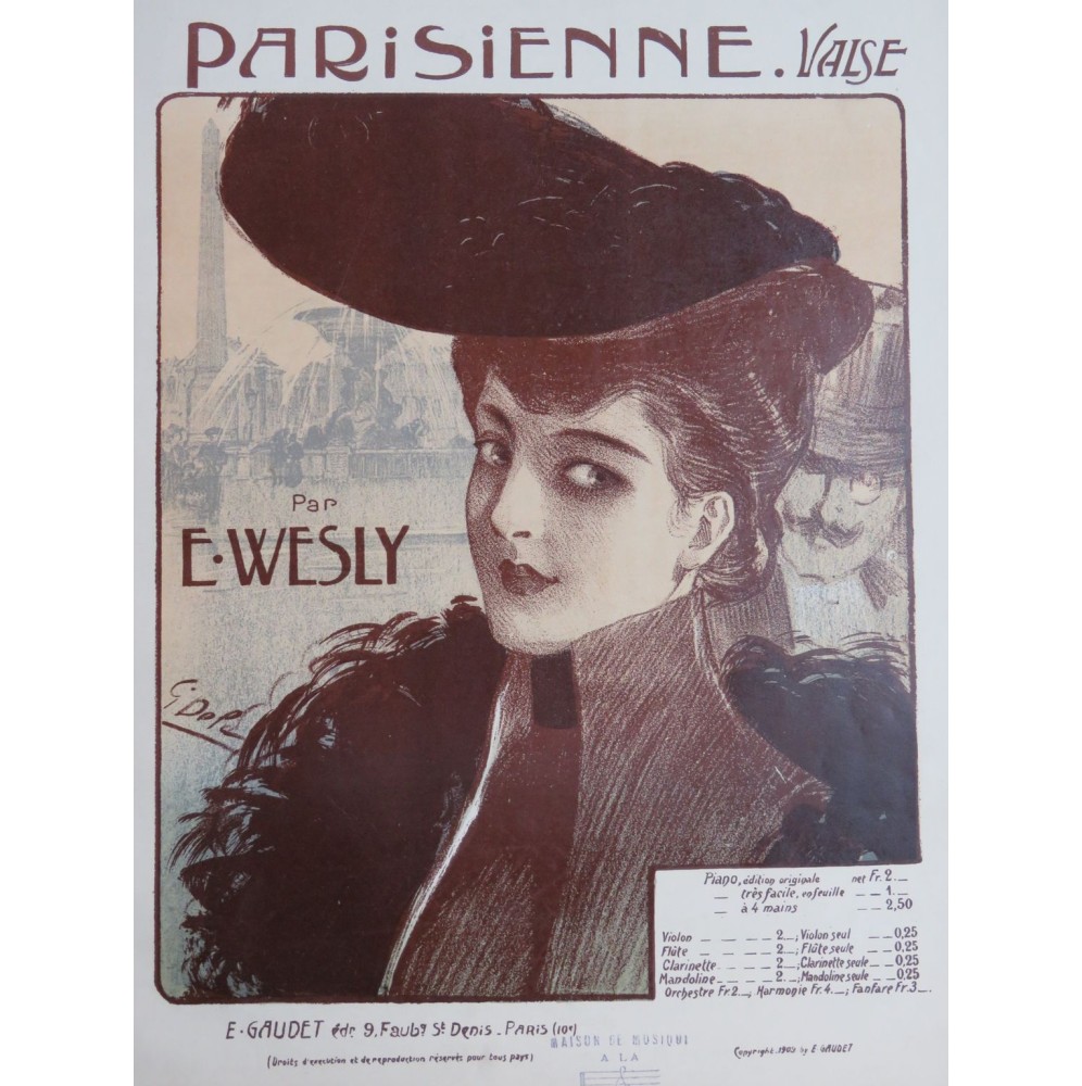 WESLY Émile Parisienne Piano 1903
