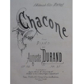 DURAND Auguste Chacone Piano ca1870