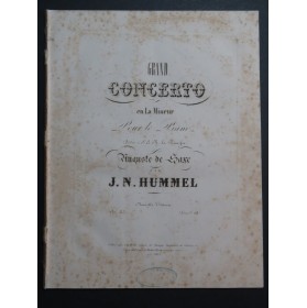 HUMMEL J. N. Grand Concerto op 85 Piano ca1840