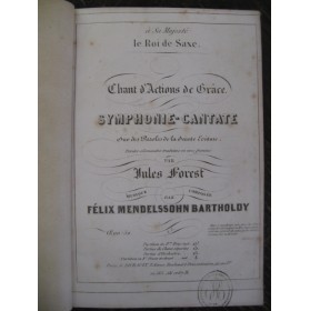 MENDELSSOHN Symphonie Cantate Chant Piano 4 mains 1854
