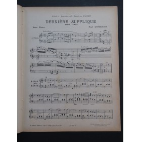 LOMBARD Paul Dernière Supplique Piano 1907