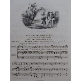 PANSERON Auguste Réponse du Petit Blanc Chant Piano ca1830