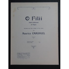 EMMANUEL Maurice O Filii Chant Traditionnel de Pâques Chant Orgue 1923